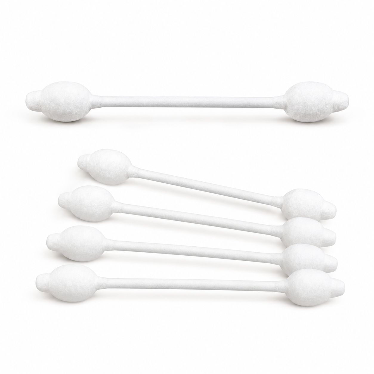 Baby Safety Bulb Tip Cotton Swabs with Flexible Paper Shaft for Gentle Baby Care - private label packaging mockup