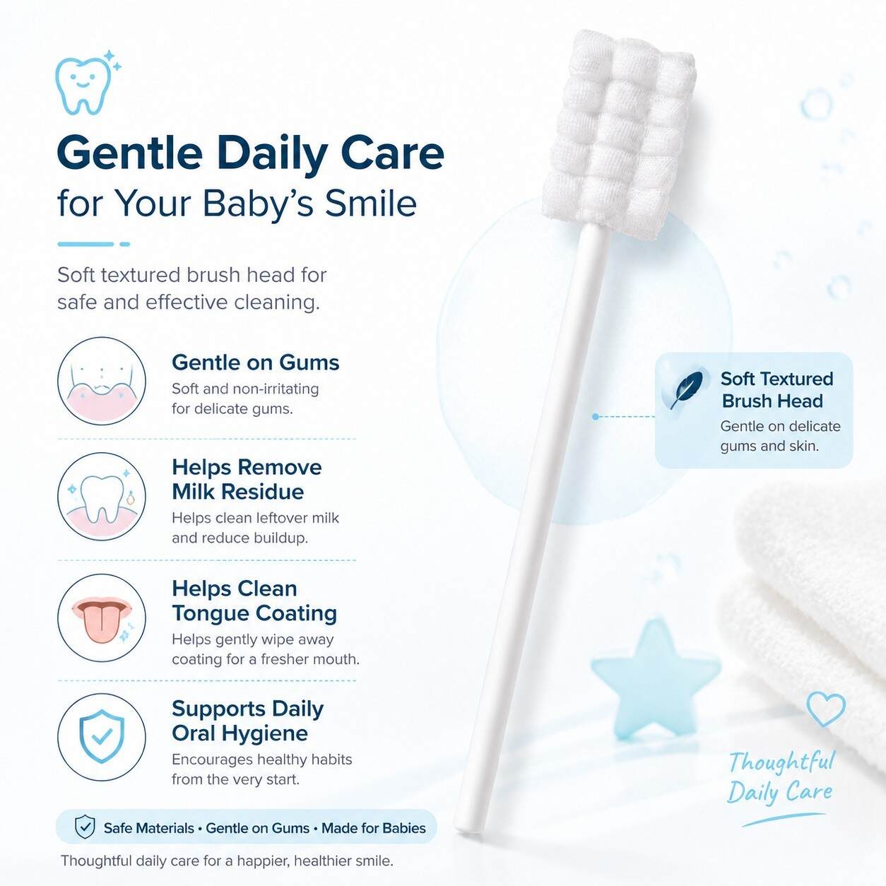 Baby Oral Cleaning Stick for Gentle Care, Safe for Daily Use - private label packaging mockup
